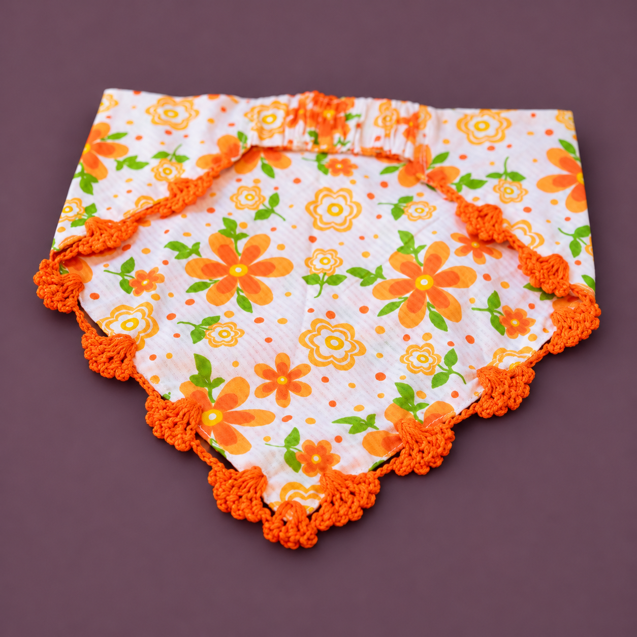 Orange Blossom Crochet Bandana - Image 3