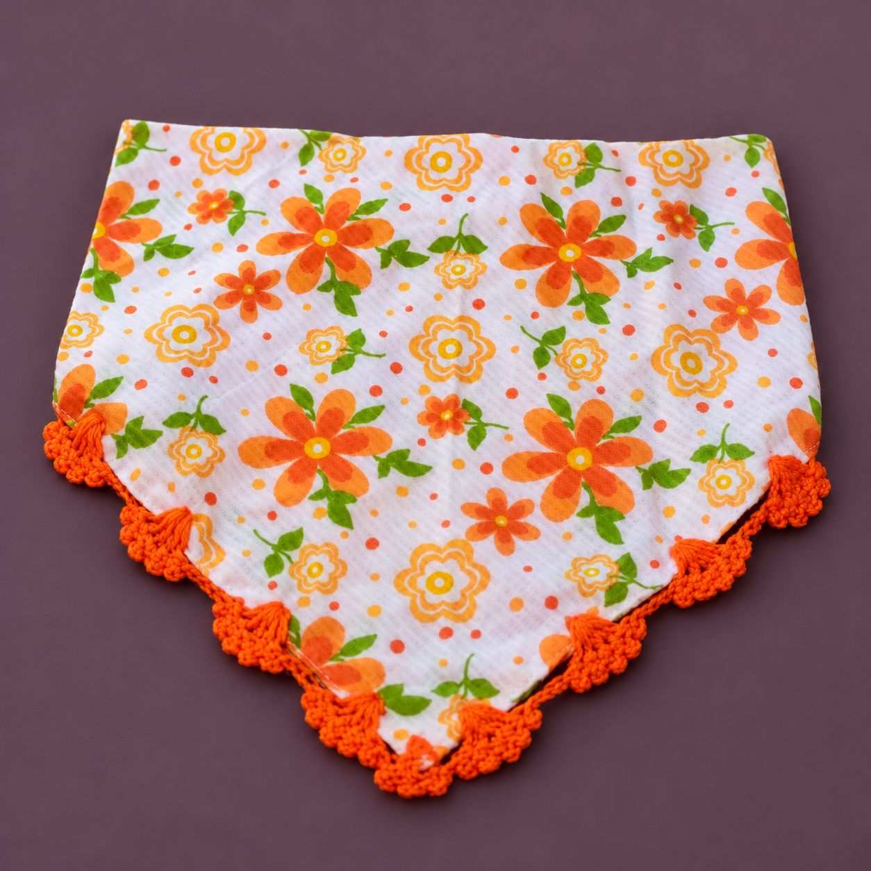 Orange Blossom Crochet Bandana