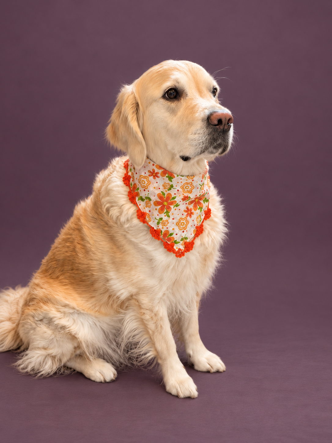 Orange Blossom Crochet Bandana - Image 2